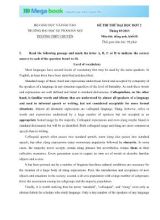 Đề thi thử Đại học đợt 2 môn Tiếng Anh - Năm học 2012-2013 - Đại học Sư phạm Hà Nội (Có đáp án)